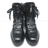 Saint Laurent William Double-Laced Combat Boots Black Leather Size 37