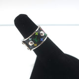 Louis Vuitton x Takashi Murakami S-Lock Ring Black Coated Canvas Size 5 NEW