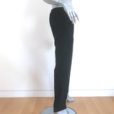 Armani Collezioni Trousers Black Stretch Virgin Wool Size 6 Straight Leg Pants