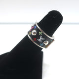 Louis Vuitton x Takashi Murakami S-Lock Ring Black Coated Canvas Size 5 NEW