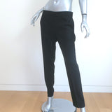 Armani Collezioni Trousers Black Stretch Virgin Wool Size 6 Straight Leg Pants
