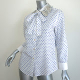 Marc Jacobs Sequined Collar Shirt White Polka Dot Size 6 Long Sleeve Top
