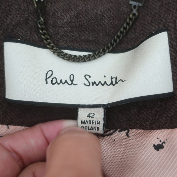 Paul Smith Lady Leigh Zip-Up Cropped Jacket Dark Brown Wool-Cashmere Size 42