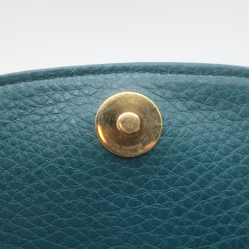 Gucci 1973 Small Chain-Strap Crossbody Bag Teal Pebbled Leather