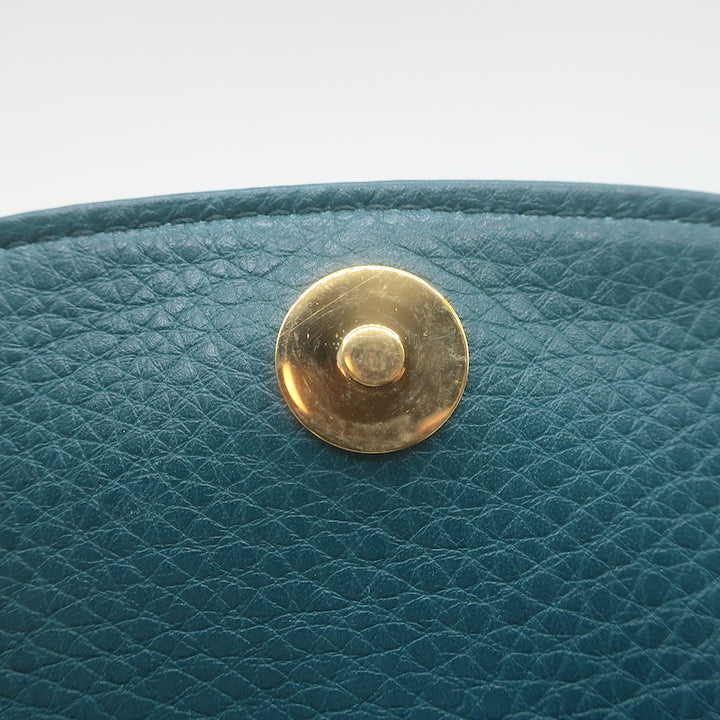Gucci 1973 Small Chain-Strap Crossbody Bag Teal Pebbled Leather