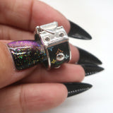 Louis Vuitton x Takashi Murakami S-Lock Ring Black Coated Canvas Size 5 NEW