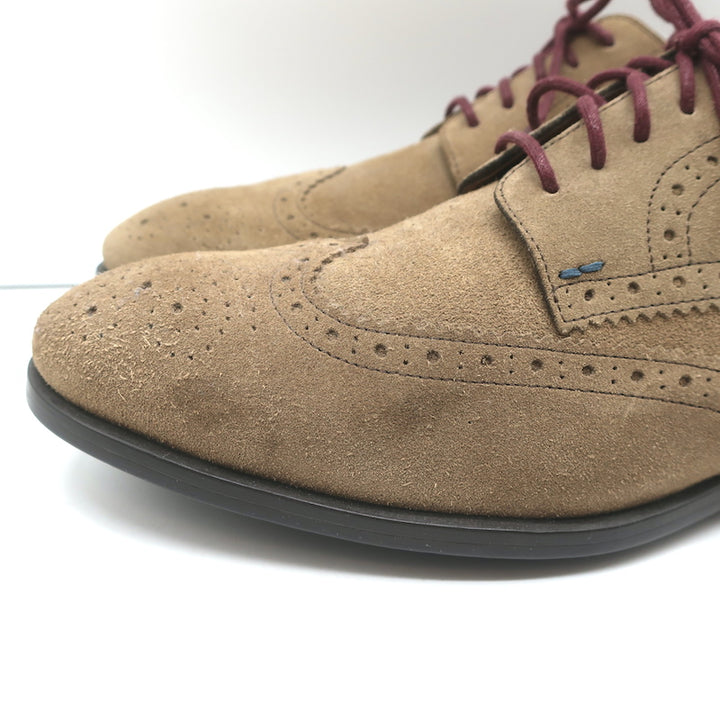PS Paul Smith Panorama Lace-Up Wingtip Brogues Brown Suede Size 9