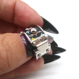 Louis Vuitton x Takashi Murakami S-Lock Ring Black Coated Canvas Size 5 NEW