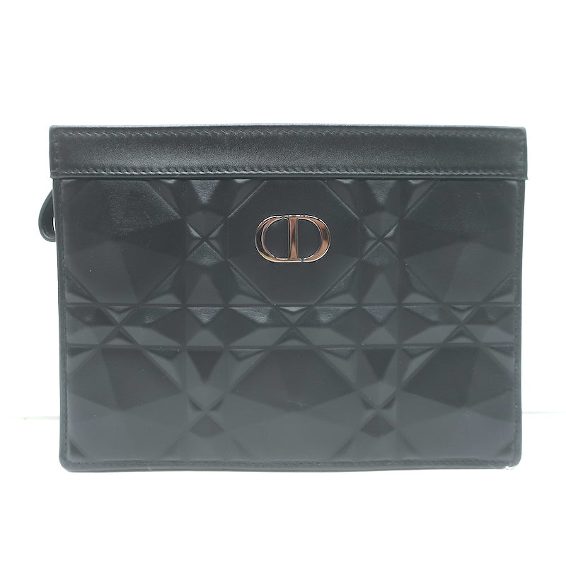 Christian Dior Caro Every Dior Pouch Black Cannage Leather Chain Strap Crossbody
