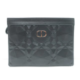 Christian Dior Caro Every Dior Pouch Black Cannage Leather Chain Strap Crossbody