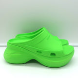 Balenciaga x Crocs Pool Slide Sandals Neon Green Rubber Size 36 NEW