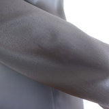 Dolce & Gabbana Tie-Neck Satin Blouse Gray Stretch Silk Size 42 Button-Down Top