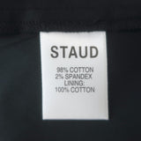 STAUD Faye Puff Sleeve Smocked Maxi Dress Black Stretch Cotton Size Extra Small