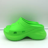 Balenciaga x Crocs Pool Slide Sandals Neon Green Rubber Size 36 NEW