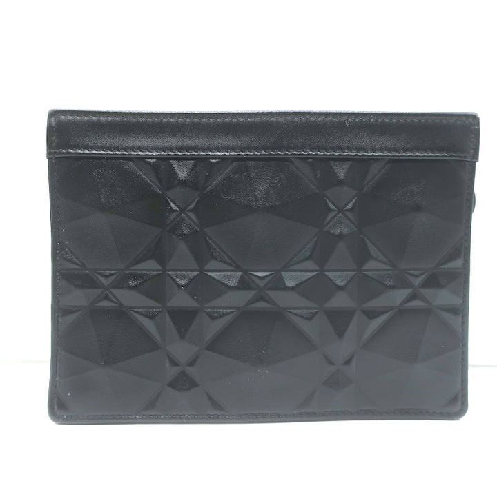 Christian Dior Caro Every Dior Pouch Black Cannage Leather Chain Strap Crossbody