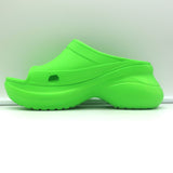 Balenciaga x Crocs Pool Slide Sandals Neon Green Rubber Size 36 NEW