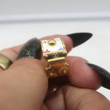 Louis Vuitton x Takashi Murakami S-Lock Ring White Coated Canvas Size 5 NEW