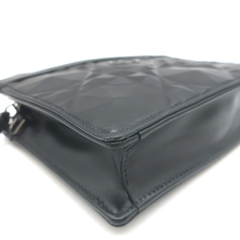Christian Dior Caro Every Dior Pouch Black Cannage Leather Chain Strap Crossbody