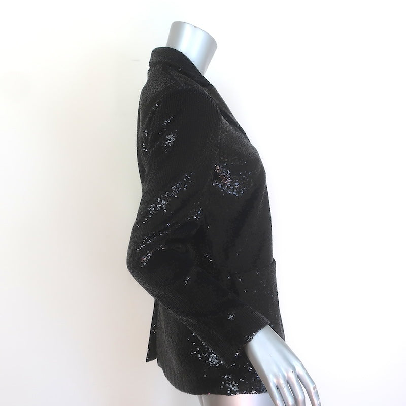 A.L.C. Quincy Sequin Blazer Black Size 0 Open-Front Jacket NEW