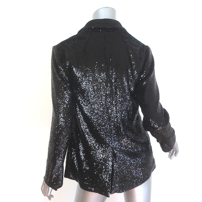A.L.C. Quincy Sequin Blazer Black Size 0 Open-Front Jacket NEW