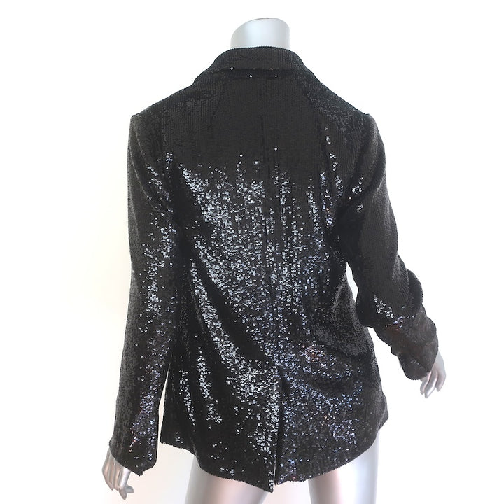 A.L.C. Quincy Sequin Blazer Black Size 0 Open-Front Jacket NEW