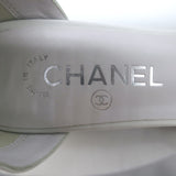 Chanel Bicolor Cap Toe T-Strap Bow Pumps White Leather & Black Velvet Size 38C