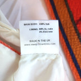 Mary Katrantzou Cap Sleeve Mini Dress Red/Multi Printed Hammered Silk Size 8