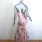 Alice + Olivia Julietta Midi Slip Dress Pink Floral Print Satin Size 0 NEW