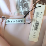 Alice + Olivia Julietta Midi Slip Dress Pink Floral Print Satin Size 0 NEW