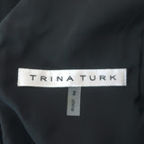 Trina Turk Crystal-Embellished Faux Wrap Mini Dress Black Size 2