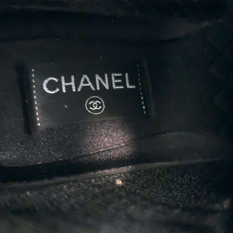 Chanel 19A Lace-Up High Top Sneakers Black Suede &amp; Gold Metallic Leather Size 38
