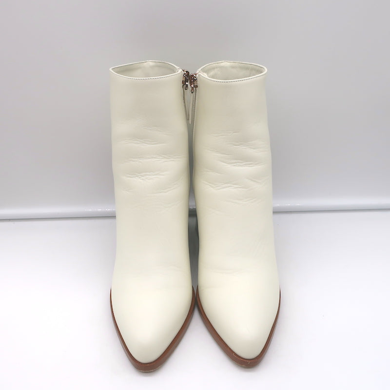 Gabriela Hearst Ava Ankle Boots Cream Leather Size 36.5