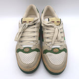 Gucci Screener Distressed Low Top Sneakers Off-White Leather Size 38