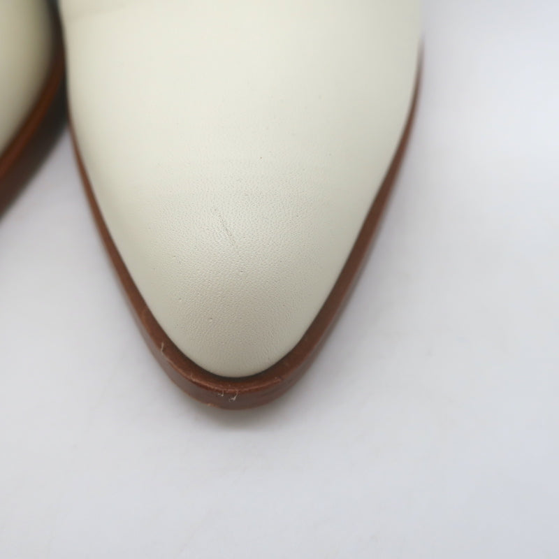 Gabriela Hearst Ava Ankle Boots Cream Leather Size 36.5