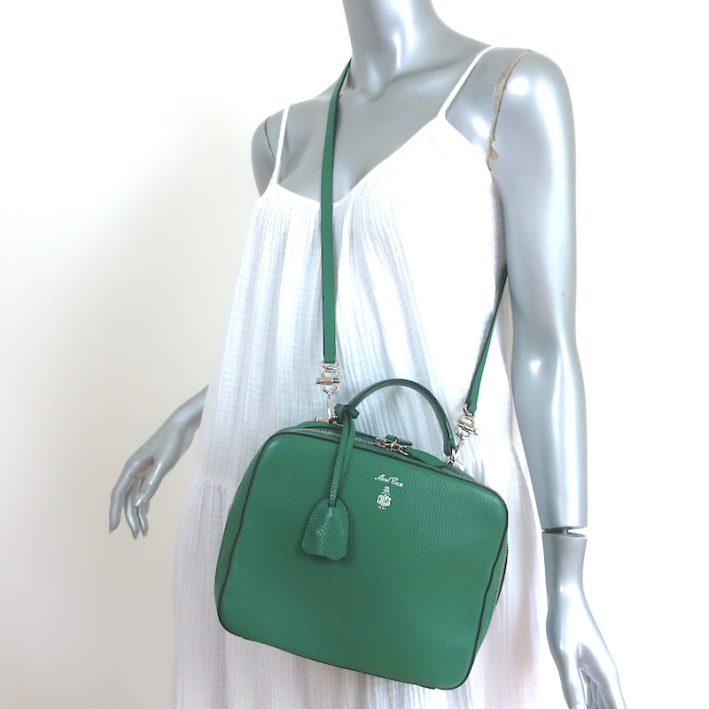 Mark Cross Laura Camera Bag Green Pebbled Leather Crossbody – Celebrity  Owned
