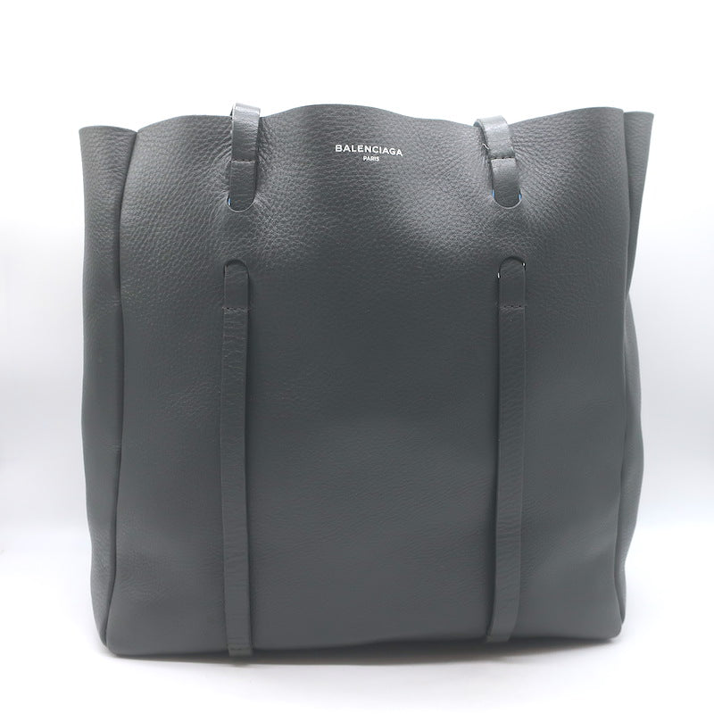 Balenciaga Small Everyday Tote Gray &amp; Blue Grained Leather Shoulder Bag