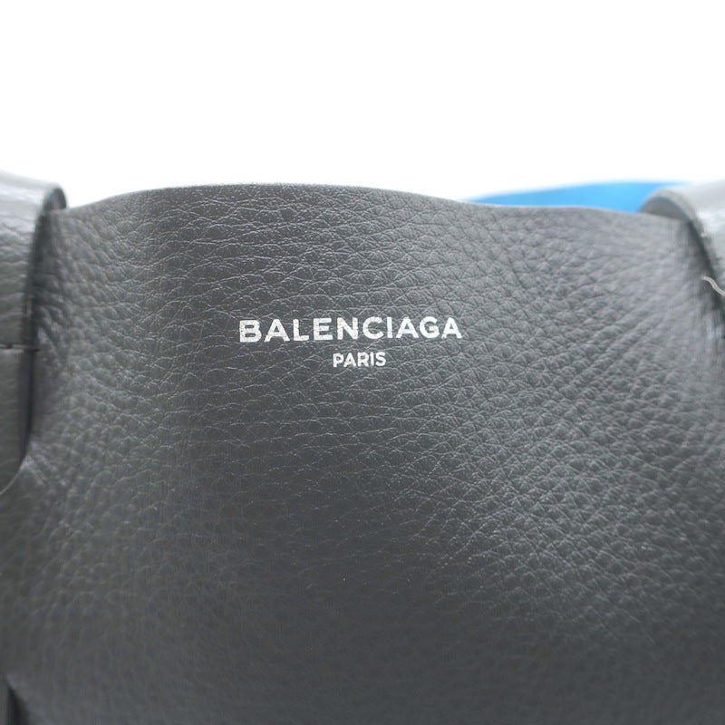 Balenciaga Small Everyday Tote Gray &amp; Blue Grained Leather Shoulder Bag