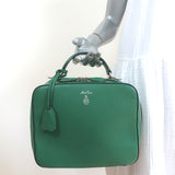 Mark Cross Laura Camera Bag Green Pebbled Leather Crossbody