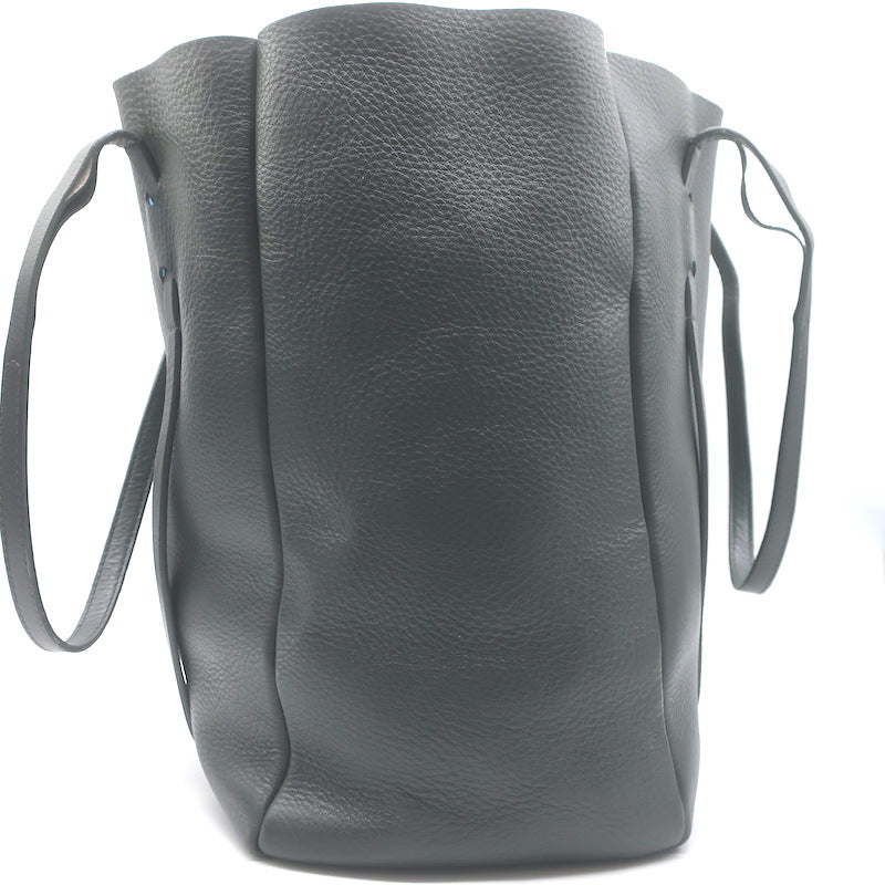 Balenciaga Small Everyday Tote Gray &amp; Blue Grained Leather Shoulder Bag