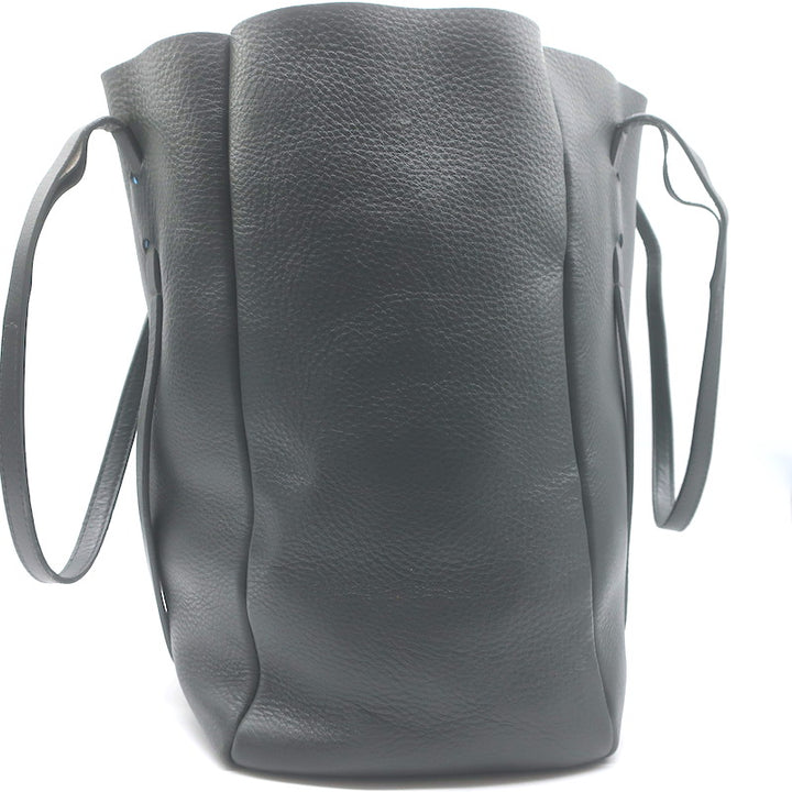 Balenciaga Small Everyday Tote Gray &amp; Blue Grained Leather Shoulder Bag