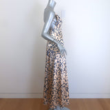Ulla Johnson Evie Cross-Back Maxi Dress Magnolia Floral Print Satin Size 00 NEW