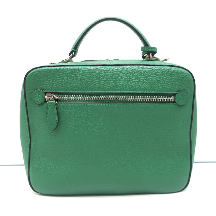 Mark Cross Laura Camera Bag Green Pebbled Leather Crossbody