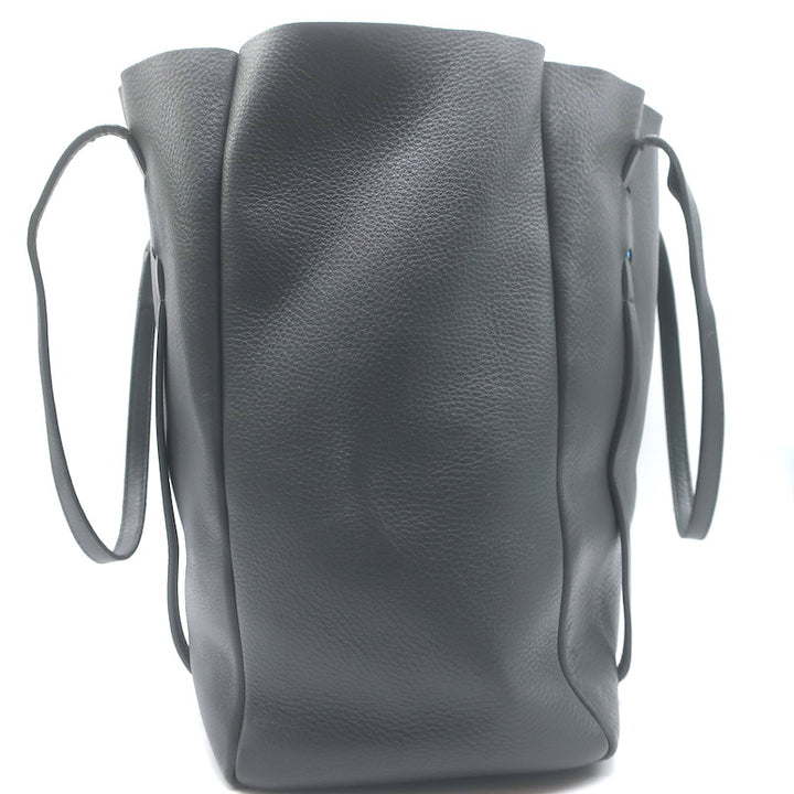 Balenciaga Small Everyday Tote Gray &amp; Blue Grained Leather Shoulder Bag