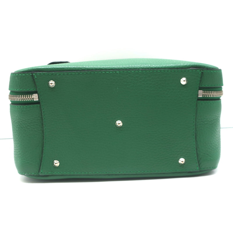 Mark Cross Laura Camera Bag Green Pebbled Leather Crossbody