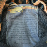 Aviator Nation Cheetah Stripe Zip-Up Hoodie Sweatshirt Black Size Medium