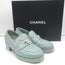 Chanel 23C CC Heart Loafers Seafoam Quilted Leather Size 36