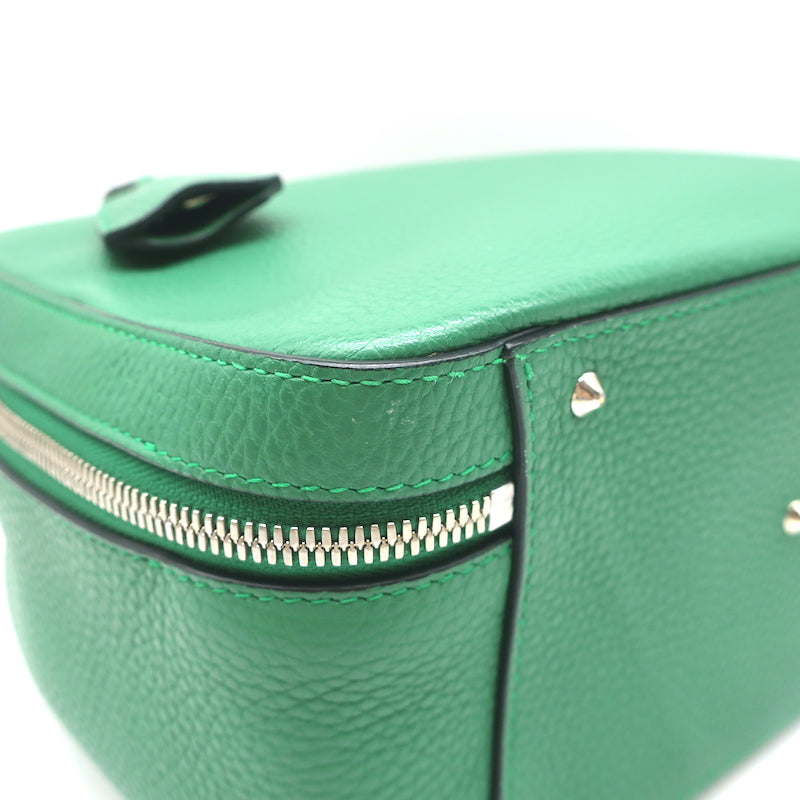Mark Cross Laura Camera Bag Green Pebbled Leather Crossbody