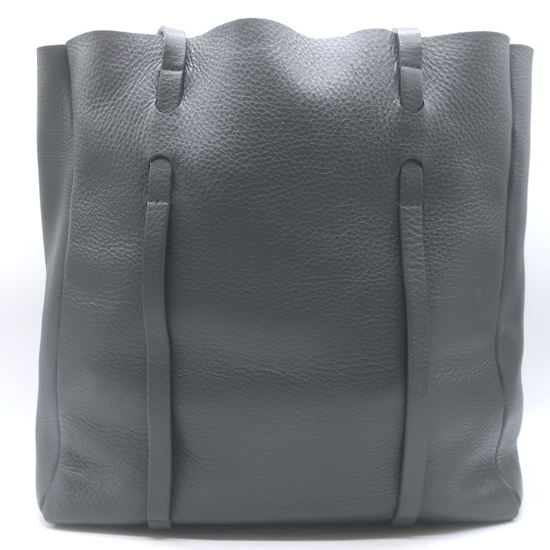 Balenciaga Small Everyday Tote Gray &amp; Blue Grained Leather Shoulder Bag