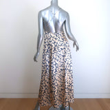 Ulla Johnson Evie Cross-Back Maxi Dress Magnolia Floral Print Satin Size 00 NEW