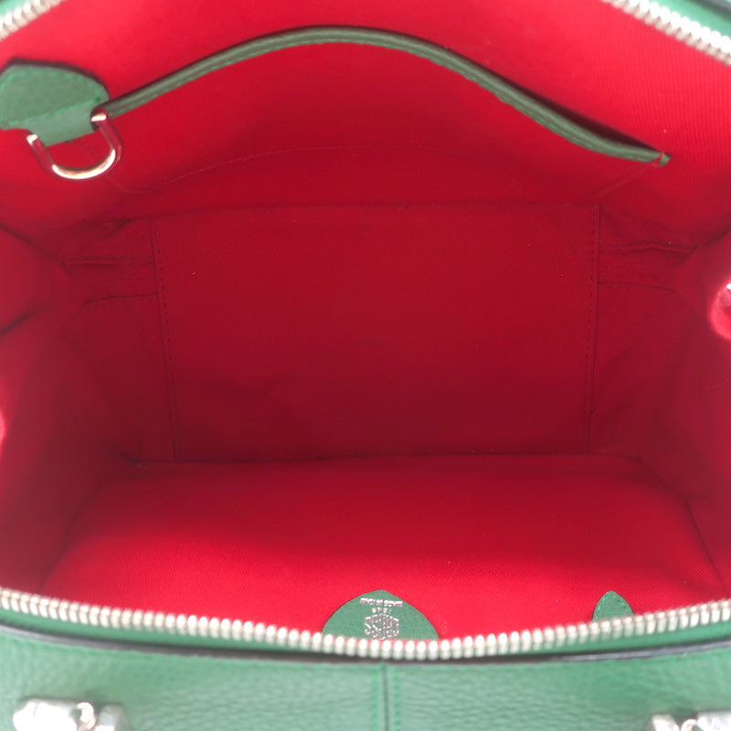 Mark Cross Laura Camera Bag Green Pebbled Leather Crossbody